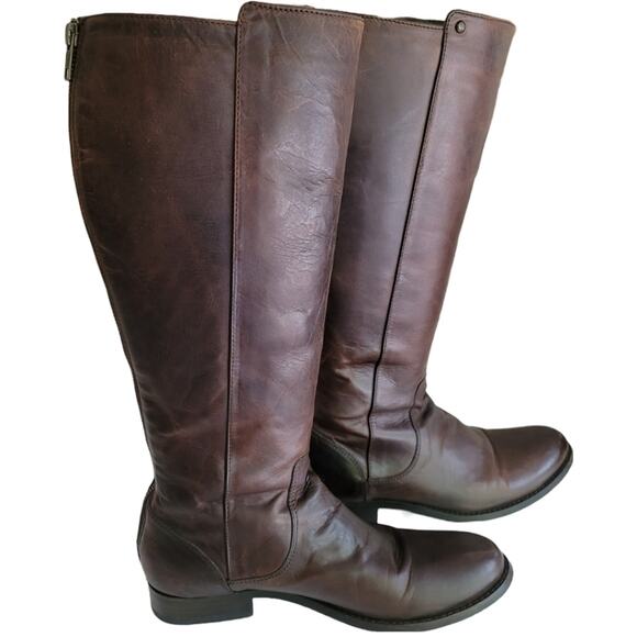 FRYE Melissa Stud Back Zip Western Equestrian Boots in Chocolate Brown, Size 8 - Picture 1 of 12